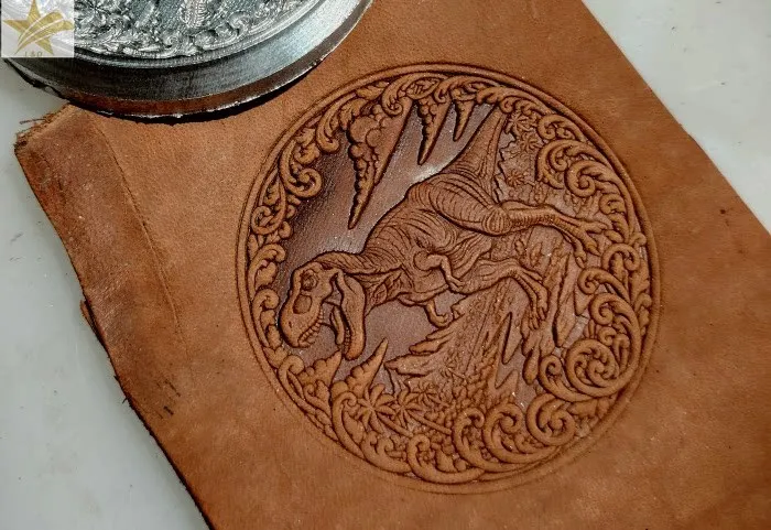 

78mm Dinosaur Design 3D Leather Embossing Stamping Tool, Aluminum Alloy Embossing Vegetable-tanned Leather Pressing Material