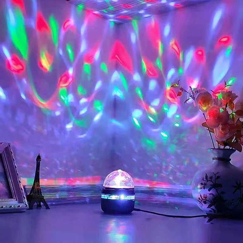 Led Aurora Starry Projection Lamp Water Ripple Disco Light Romantic Atmosphere For All Seasons