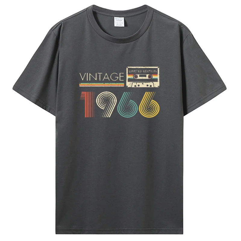 Funny Vintage 1966 Limited Edition Cassette TShirt Summer Cotton Tees Streetwear Father Days Birthday Gifts T-shirt Men