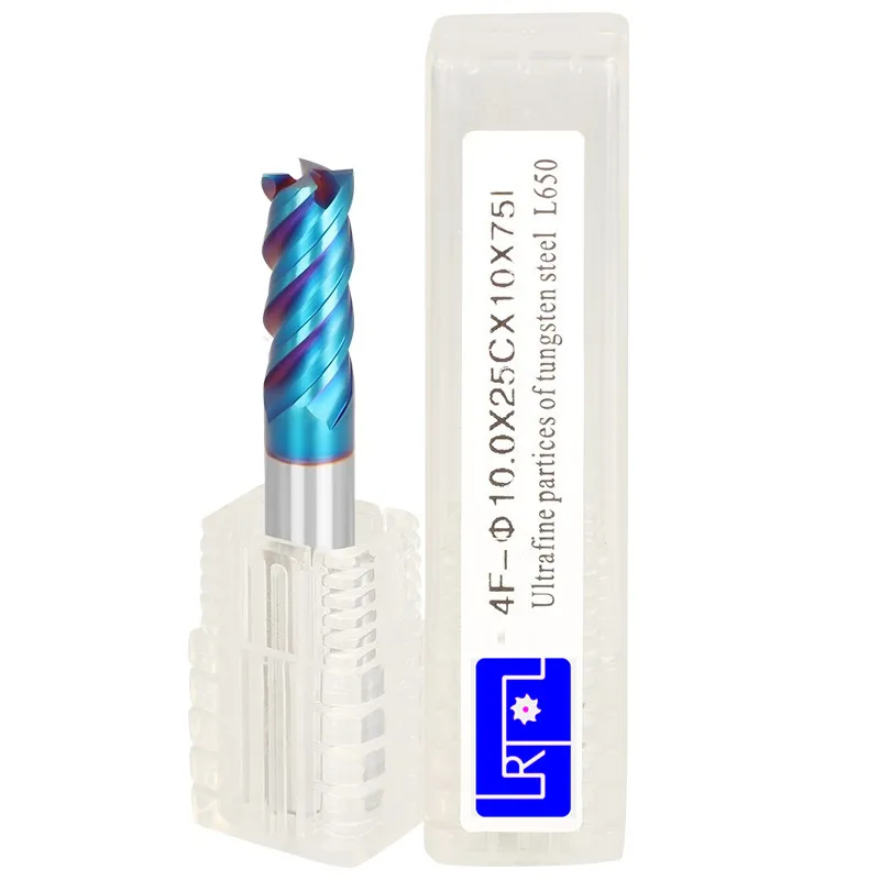 

HRC65 4-12mm carbide flat square end mill 4 flute soilde milling cutter for high-speed machine