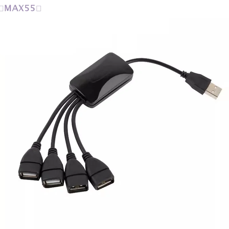 【MAX-55】 1 Stück USB 2.0-Verlängerungsdatenkabel, 1 Stecker auf 4 Buchsen, USB-HUB-Splitter, Verlängerungskabel, Netzteil, Buchse