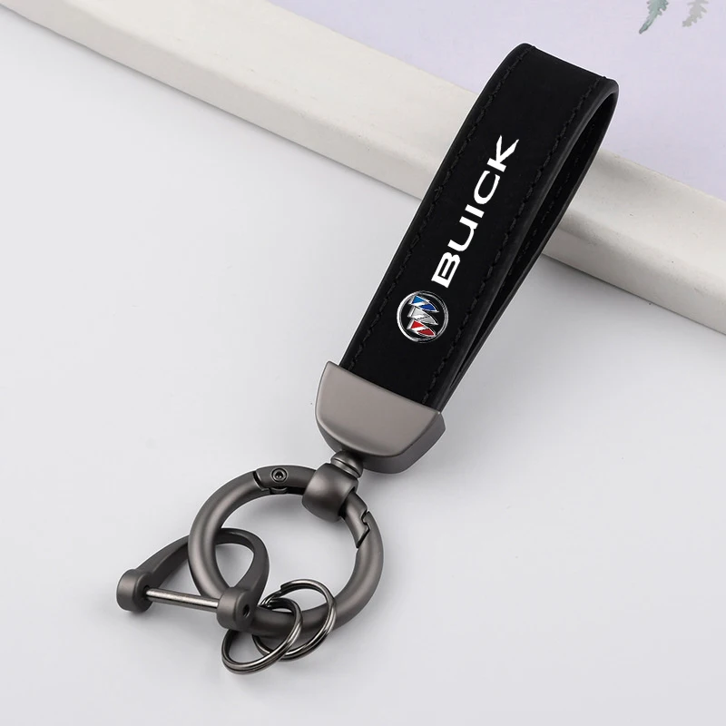 For Buick E5 Lacrosse Encore GL8 Regal Skylark Fashion Suede Car Keychain Ring Vintage Leather Zinc Alloy Key Chain Accessories