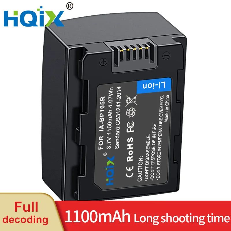 

HQIX for SAMSUNG SMX-F53 F54 F500 HMX-H304 H305 H303 H320 H203 H300 Camera IA-BP105R Charger Battery