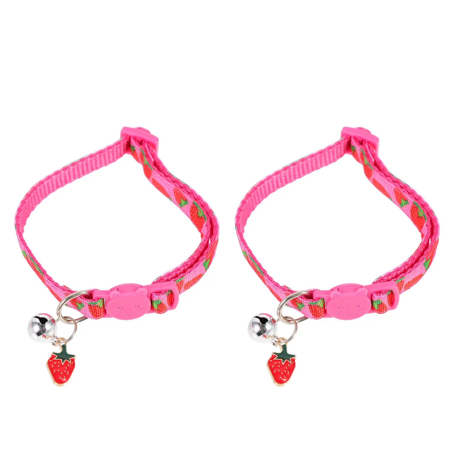 

2 Pcs Fruit Cat Collar Strawberry for Cats Collars Kitten Cute Polyester with Bell Bells and Strawberries