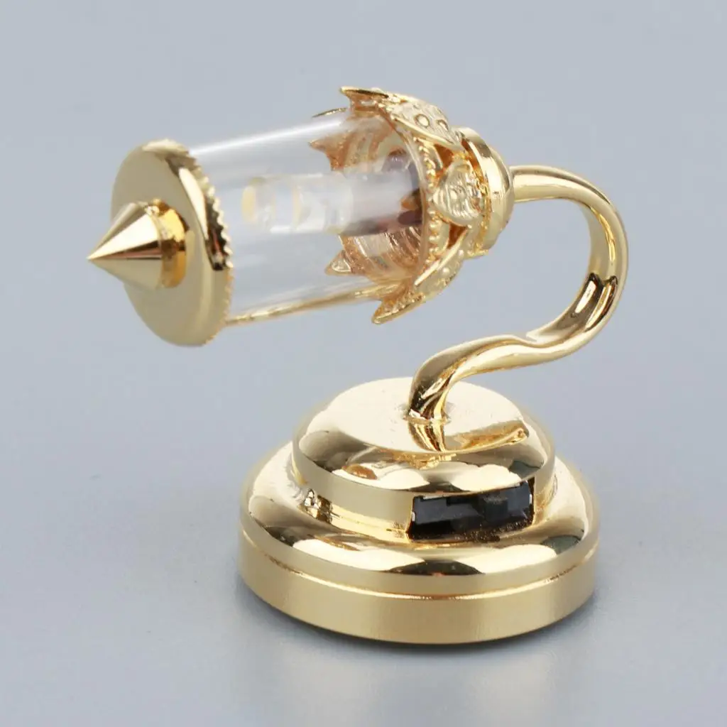 

1 12 Dollhouse Accessories Battery Operated Wall Lamp Gold Plated Base for Miniature Furniture