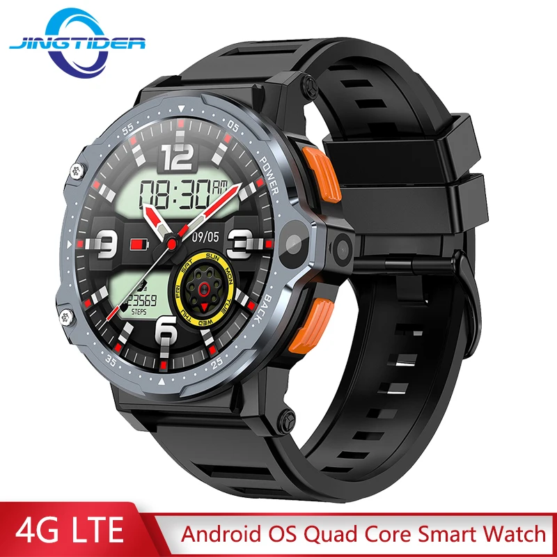 

JingTider 4G Android Smart Watch 1.54" HD Round Screen 4GB Ram 64GB Rom Quad Core Smartwatch Dual Cameras Wifi GPS Sport Watch