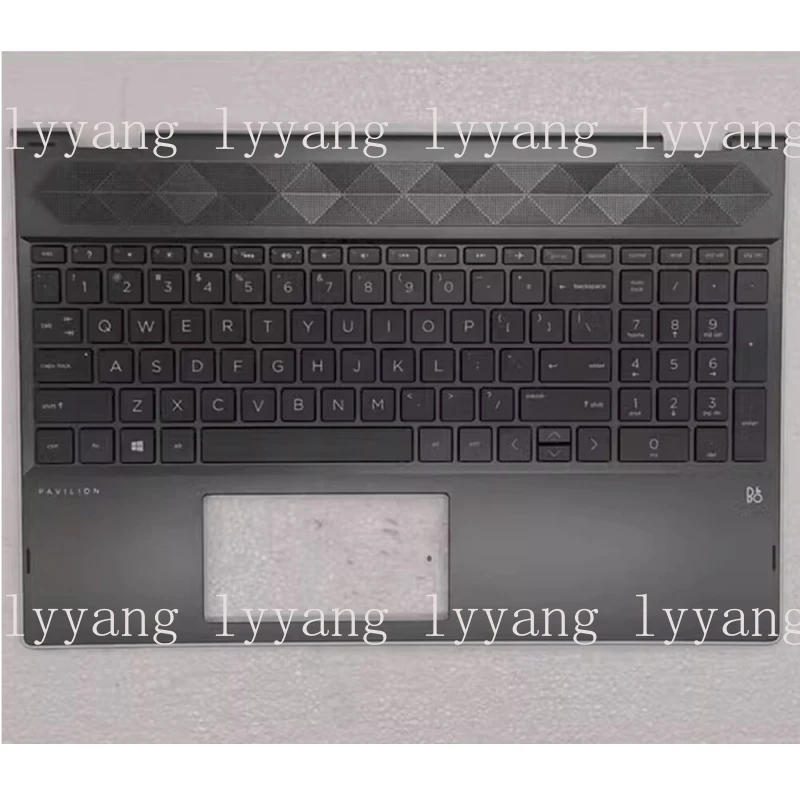 f  FOR HP X360 15-CR keyboard with palm rest L20848-001 silver edge backlight