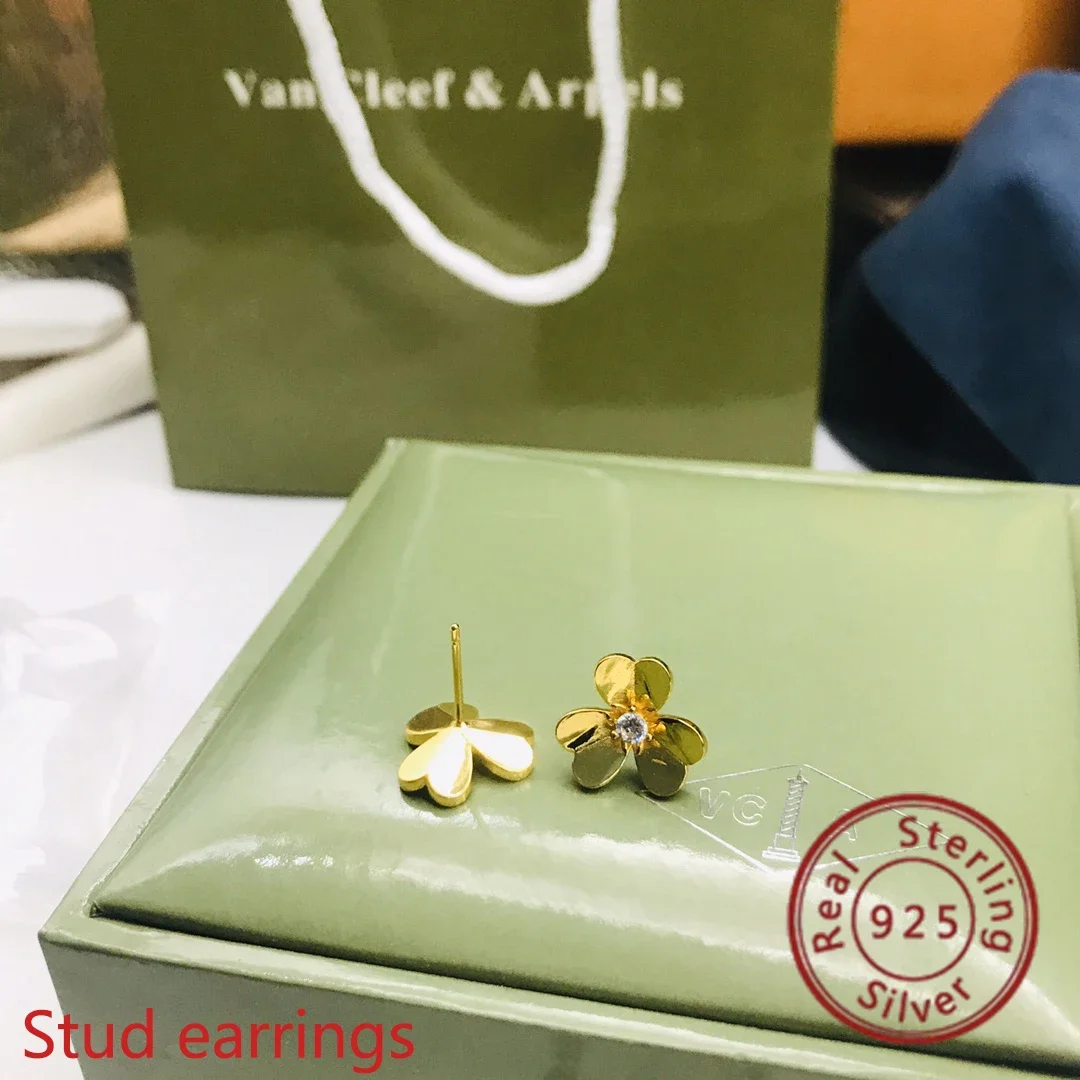 New Arrival 2024 S925 Silver VCA Earrings for Women Gift