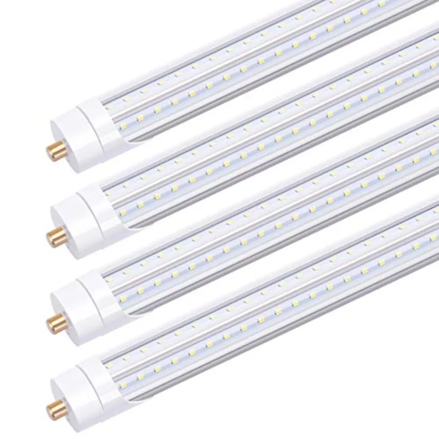

8Feet LED Bulbs 6000K T8 8Feet V Shape 65W FA8 LED Light Bulbs with Clear Cover 1W Fluorescent Bulbs Replacement Dual Row L ED