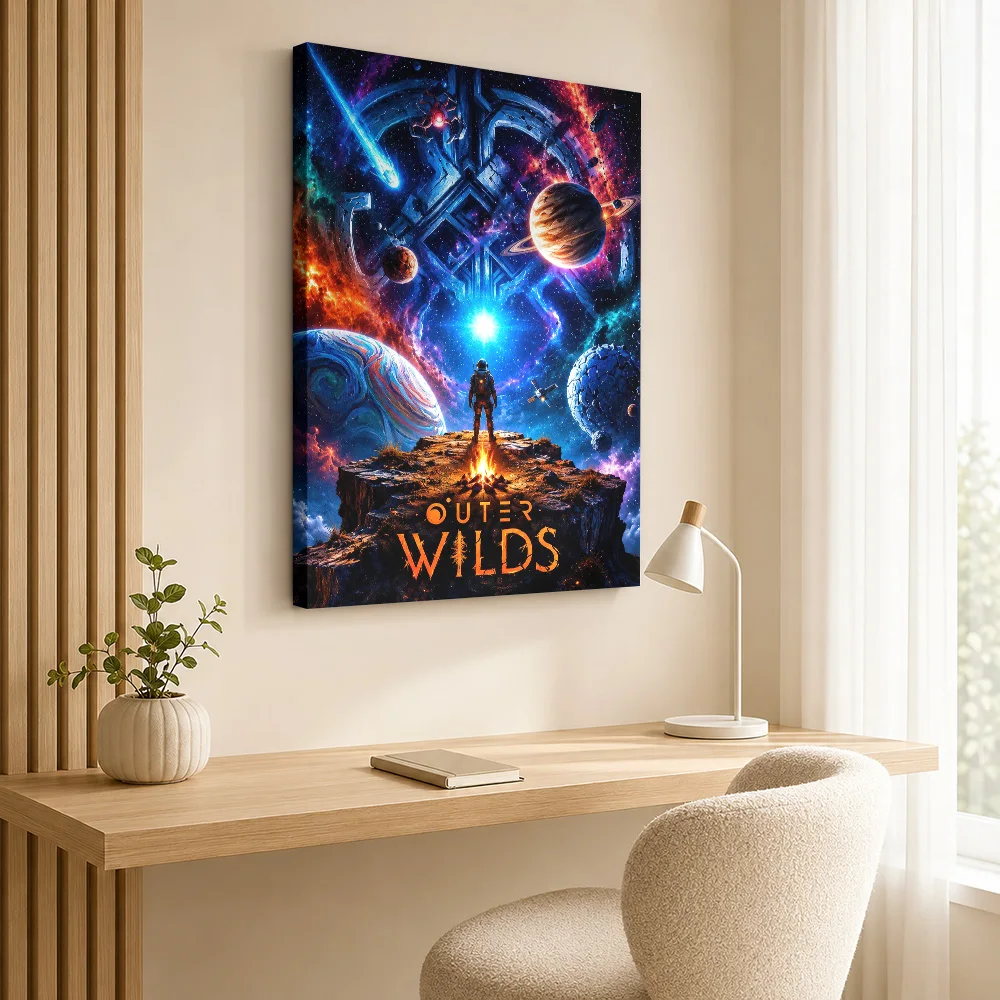 Outer Wilds Cosmic Exploration Canvas Poster Custom Photo Modern Aesthetic Wall Paintings Decoration for Bedroom Ready to Hang