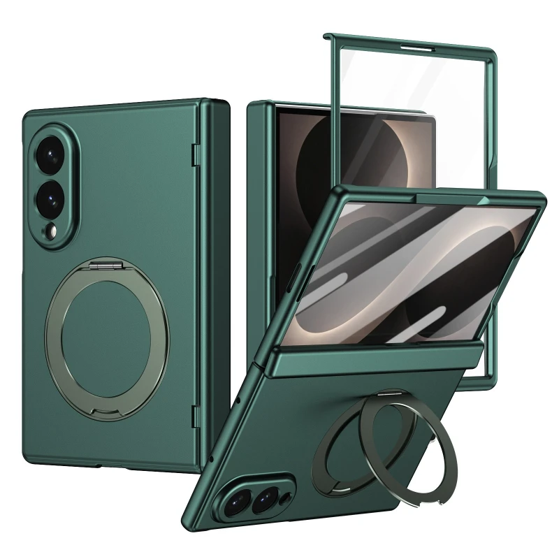 2-in-1 360° drehbarer Ringständer mit magnetischer Hülle für Samsung Galaxy Z Fold 8 Ultra 7 6 5 4 3, vollständiger Scharnierschutz, Handyhülle