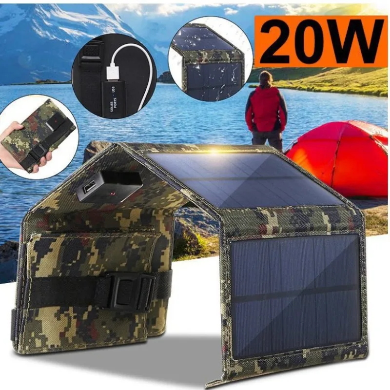

15W USB Foldable Solar Panel Portable Flexible Waterproof 5V Folding Solar Panels Cells For Phone Battery Outdoor Drop Shipping