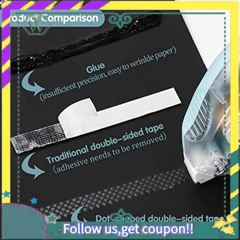 

NEW 12 Pack Double Sided Tape Roller 3 Colors Scrapbook Tape Adhesive Roller Tape For Scrapbooking Tape Runner