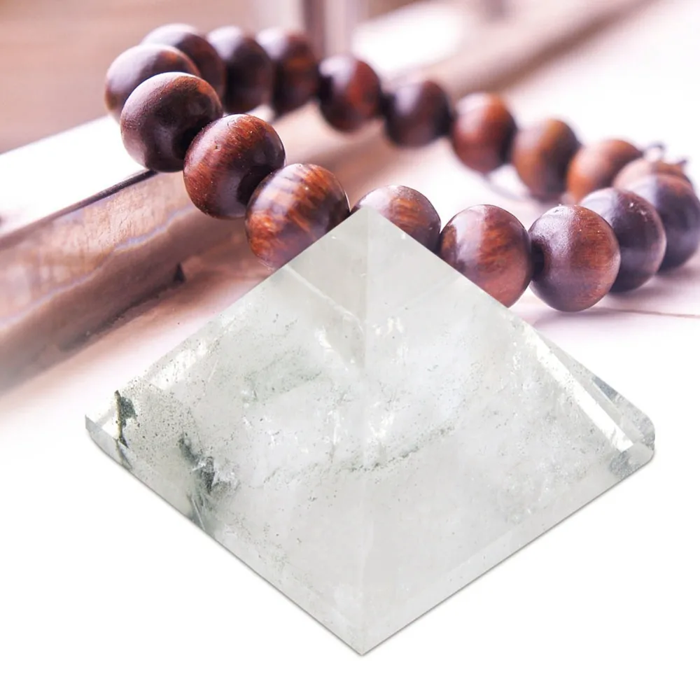 3x3cm Crystal Pyramid White Positive Energy Quartz Pyramid Decor Chakra Reiki Stone Figurine Energy Pyramid Energy Generator
