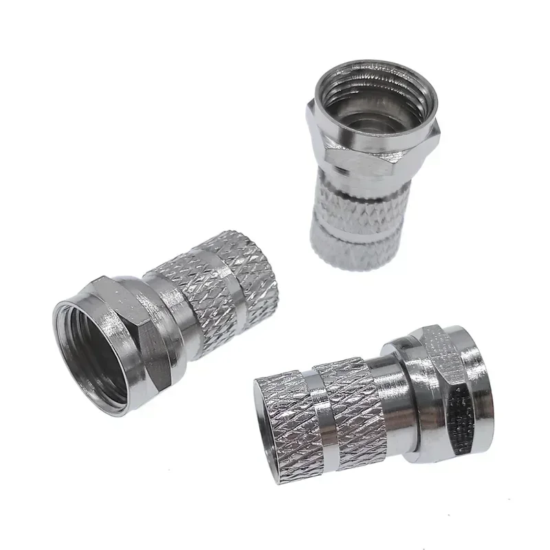 10PCS 75-5 F Type Coaxial Cable Connector Plugs Brass materials singnal Line connectors F connector