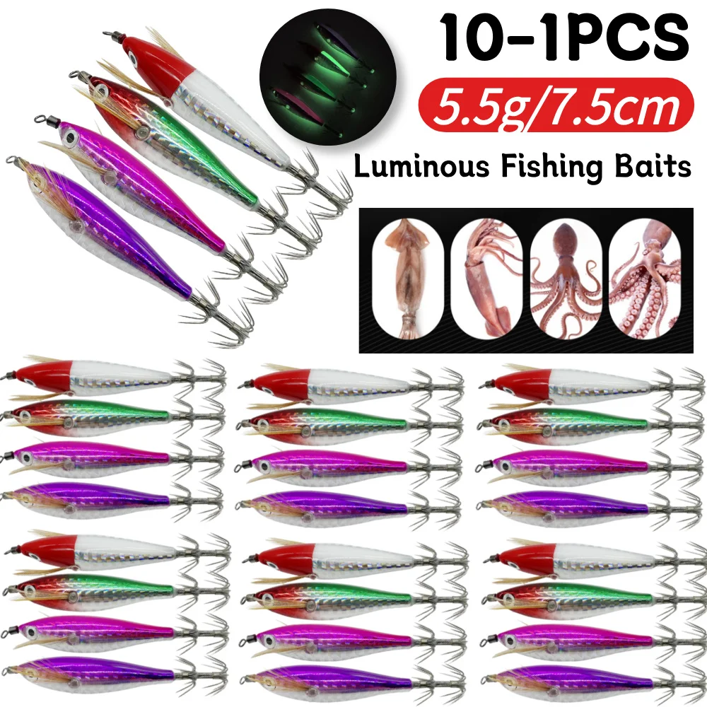Locken Haken Angelgeräte Leuchtende Angeln Köder Octopus Tintenfisch Angeln Köder Simulation Tintenfisch Haken Leuchtende Tintenfisch Jig Haken