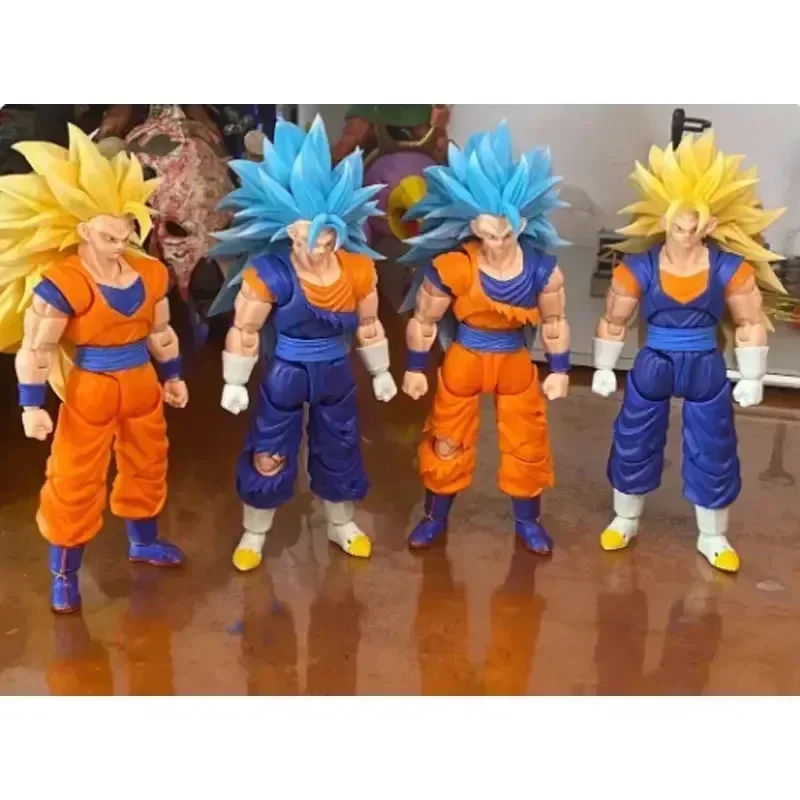 Dragon Ball Z Kong Studio Beast Deities Action Figure Shf Son Goku Ssj3 Vegeta Super Saiyan Toy  Collection Model Figurine Gift