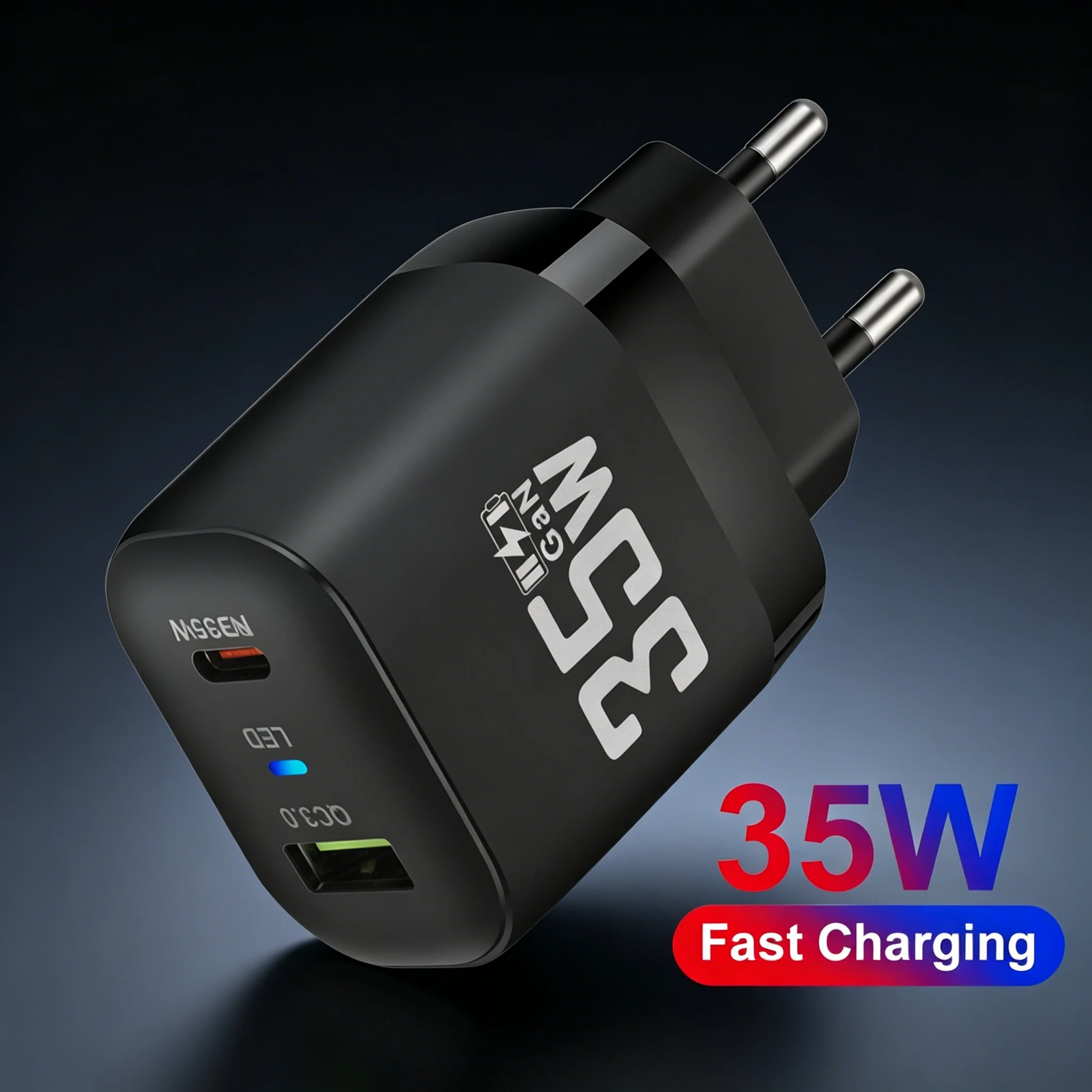 35W LED USB Type C Fast Charging Adapter PD Wall Charger for iPhone 15 Samsung Xiaomi Huawei EU/US/KR Plug Mobile Phone Adapter