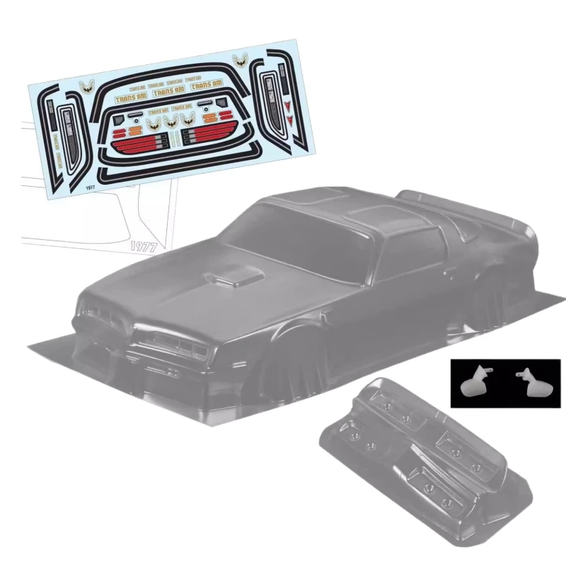 

1/10 1977 Pontiac Firebird Clear Body shell W/Light Buckles and Mirrors, 257mm wheelbase for RC Drift Car Tamiya TT-01 TT-02