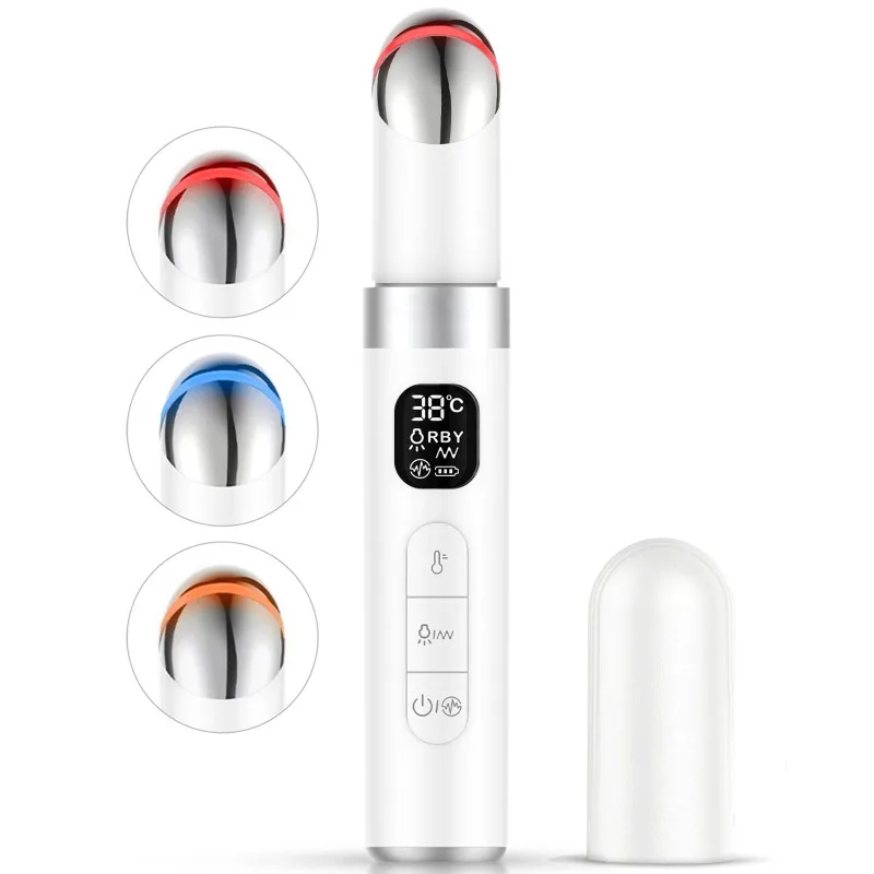 Novo ems massageador de olhos elétrico compressa quente elevador da pele dos olhos anti idade rugas vibração 45 ℃   Massagem quente Relaxar Olhos Foto Terapia