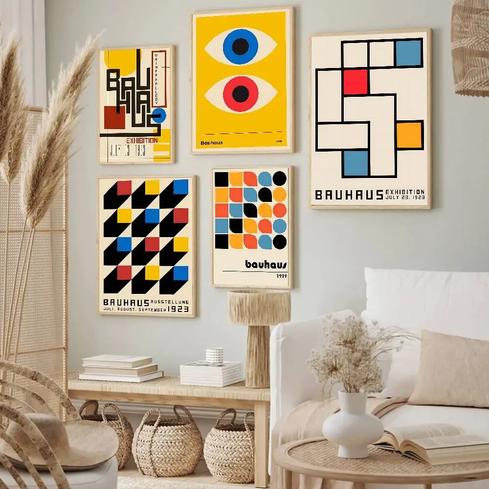 بوهو مجردة باوهاوس خط الهندسة الشمال الكلاسيكية خمر الفيلم الكلاسيكي الملصقات HD جودة ملصق جدار الفن اللوحة دراسة