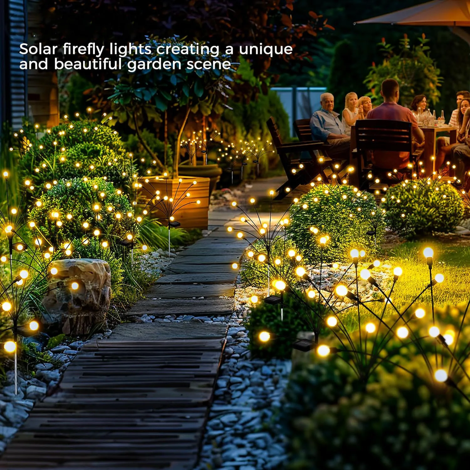 Imagem -03 - Jardim Solar Balançando a Luz Swway by Wind Luzes Decorativas ao ar Livre Quintal Pátio Pathway Decoração