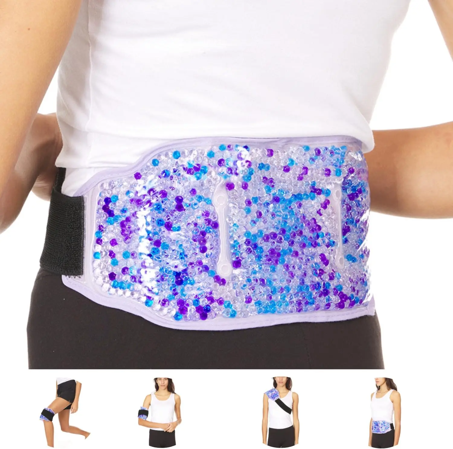 

Hot Cold Gel Ice Pack for Pain Relief, Flexible Reusable Compress for Back Shoulder Knee
