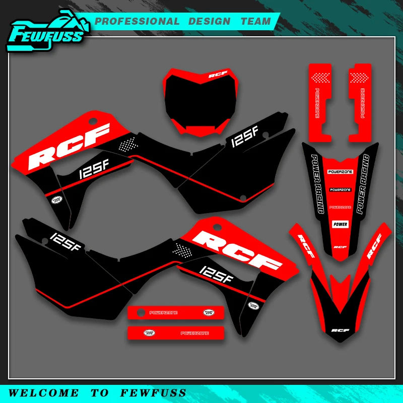 

Fewfuss для HONDA CRF 125F CRF125F 2019 2020 2021 2022, полный комплект графических наклеек, наклейки для мотоцикла, фон на заказ