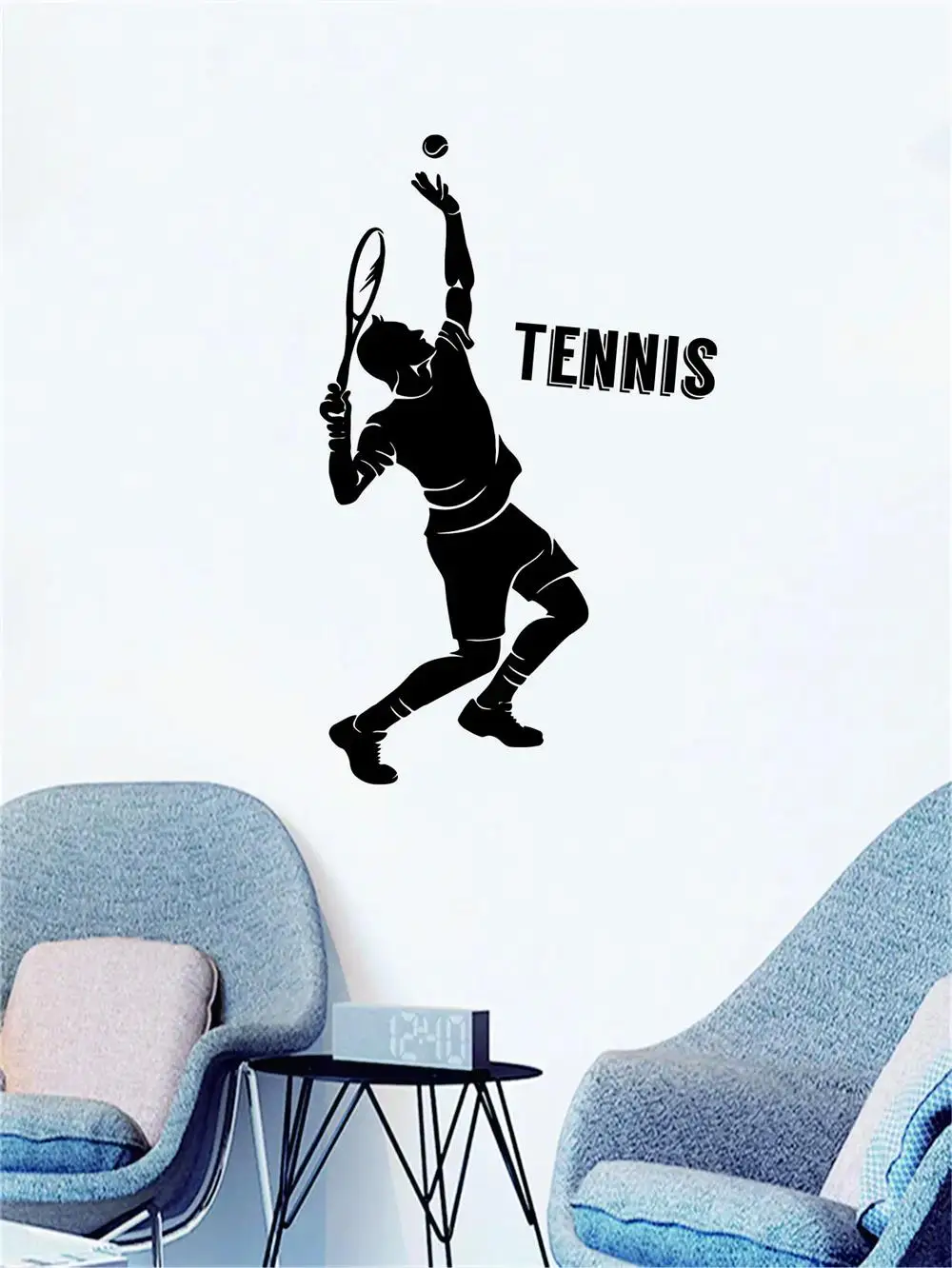 1 pc Tennis Player Play Tennis Home decor Wall Sticker Pvc Wall Stickers Wall Art Wallpaper For Home Decor Living Room Bedroom