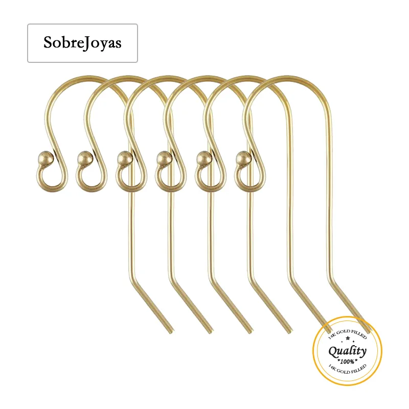 

14K Gold Filled Ball End Ear Wire 12.0x25.0mm (0.66mm) Jewelry Making DIY Pendant Drop Earrings Accessories