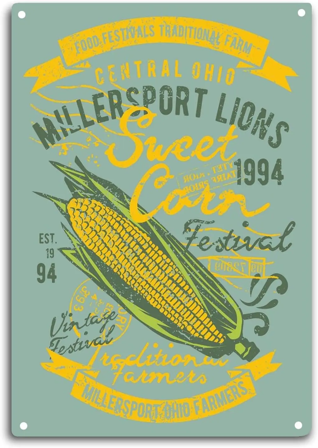 Sweet Corn Tin Sign Room Wall Window Decor Food Festivals Traditional Farm Funny Quote Wall Art Metal Poster Kitchen Garden Gara