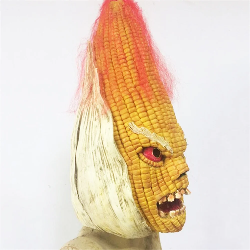 Divertida máscara de terror para Halloween, máscara de carnaval, Cara de maíz escalofriante, accesorio de disfraz para fiesta de maquillaje