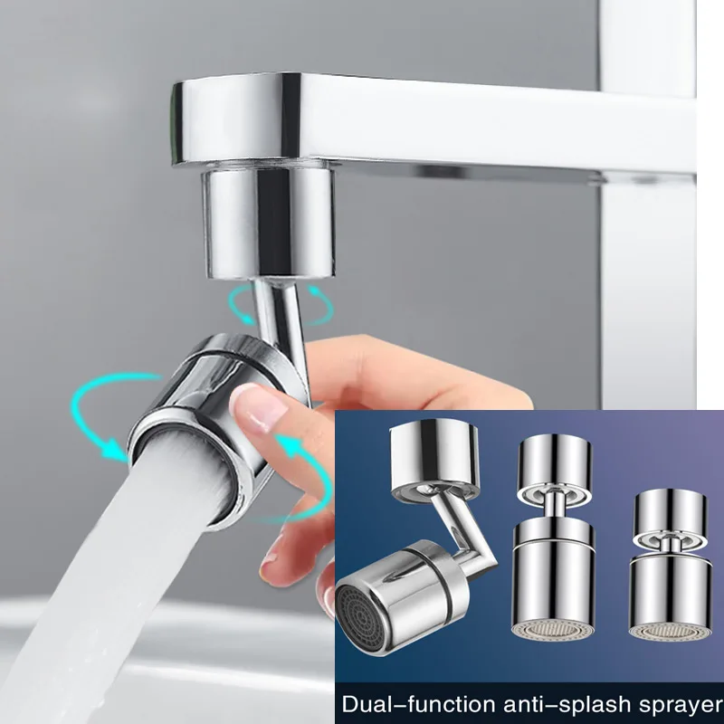 360° Dual Function Anti-splash Bubbler Kitchen Tap Aerator Bathroom Rotatable Extension Faucet Filter Dual Modes Bubbler Nozzle