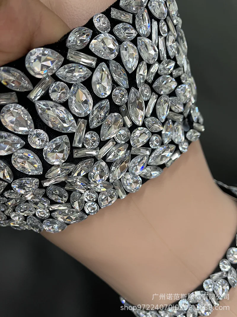 Zomer Afslankende Taille Hot Diamond Tweedelige Verjaardagsfeestje Fashion Club Zanger Muziekfestival Prestaties Kostuum Paillettenjurken