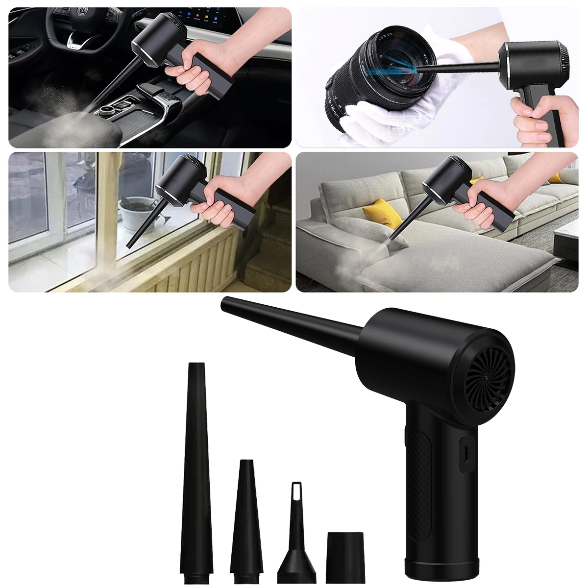 Rechargable Wireless Air Duster 51000 RPM USB Compressed Air Blower Dust Blowing Gun For PC Laptop Car Keyboard Cleaning