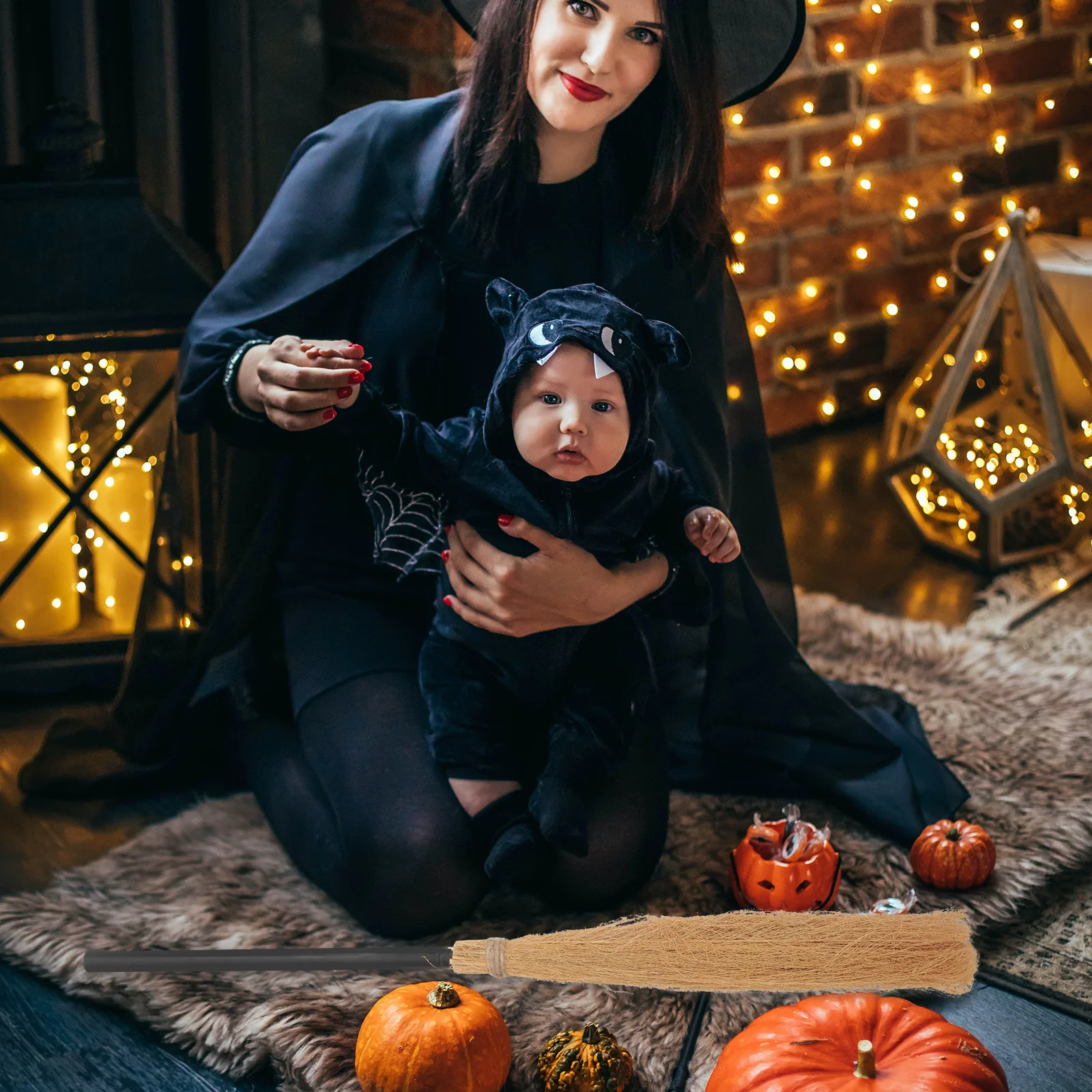 Accessorio per scopa da strega Leggero staccabile Durevole Decorazione per feste di Halloween Accessorio per costumi cosplay Scopa da strega