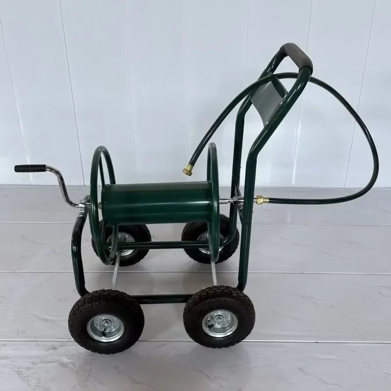 for Stainless Steel Four-Wheel Platform Garden Hose Reel Cart Industrial Grade Storage OEM Customizable Factory Supply