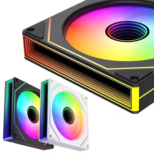 Imagen 2 del producto Ventilador con cubierta de PC ICE Whale Prism 7 PRO ARGB, diseño de espejo infinito de 120mm, sincronización de iluminación de placa base, ventilador enfriador de CPU PWM de 4 pines