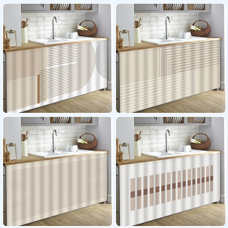 Kitchen Cabinet Curtains Self-adhesive Dustproof Half-Curtain for Wardrobe Bookcase No Drill Door Window Curtain Home Supplies
