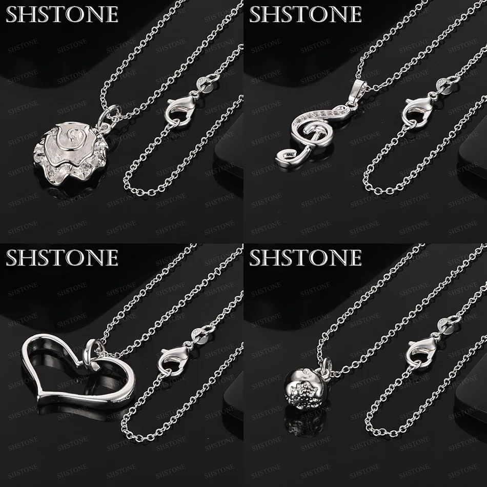 

Hot Classic 925 Sterling Silver Musical Note Heart Flower Devil Fruit Pendant Necklace Women Christmas Party Gift Fine Jewelry
