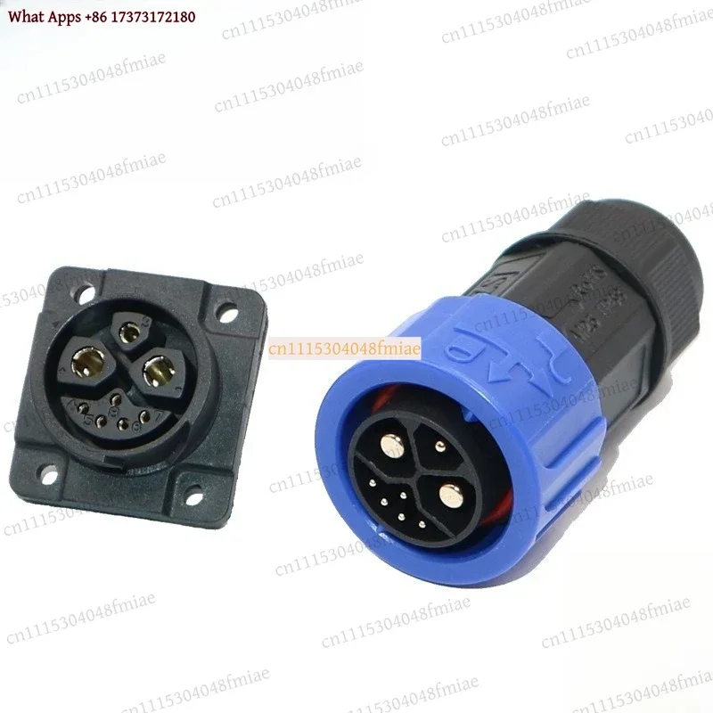 50A M25 2+1+5 Self-locking Waterproof Connector IP68 Lithium Battery Charging Socket Aviation Plug Energy Storage Power Adapter