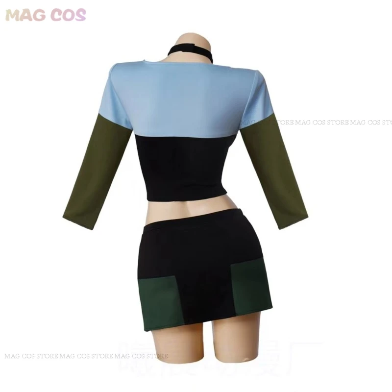 Total Drama Island Gwen disfraz de Cosplay para mujer, Top corto y minifaldas, Top rojo, pantalones cortos verdes, conjunto completo, trajes de Carnaval de Halloween