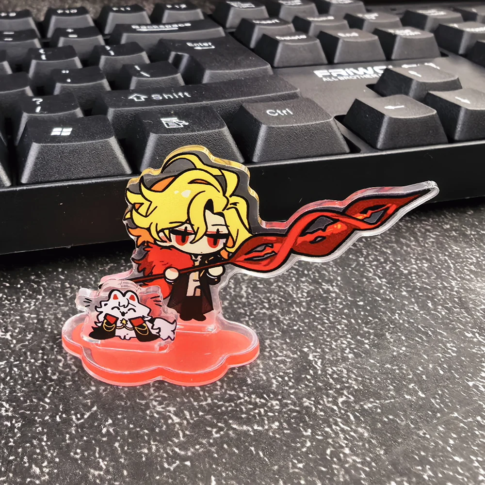 Limbus Company Don Quixote Q Version Acrylic Badge Holder, Anime Character Mini Acrylic Stand, Game Fans Collectible Desk Decor