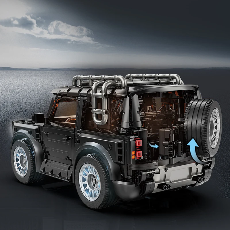 MOC-décennie s de construction SUV techniques pour enfants, ville modèle, briques de véhicules tout-terrain, assemblage de jouets, coffret cadeau de Noël, en stock