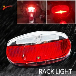 Rear LED Light Red Bike Lamp for Rear Rack Carrier 2 Bulbs Waterproof Bicycle Taillight Lamp Safety Warning Bicycle Accessories