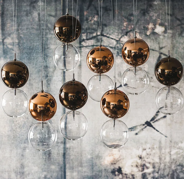 Nordic Modern Glass Pendant Lights LED Colorful Hanging Lamp Dining Living Room Kitchen Home Decor Lighting Fixtures E27