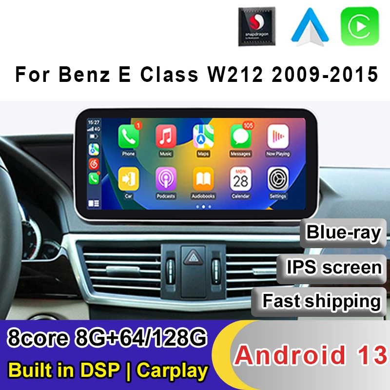

12,3 дюймовый Android 13 8Core 8 + 128G навигация для Mercedes E Class W212 2009-2015 автомобильный видеоплеер Bluetooth