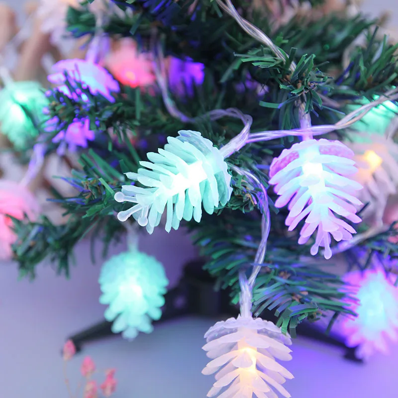 

Battery Powered Pine Cone LED String Lights Home Christmas Tree Decoration Festoon Fairy Light 30/40 Leds Party Night Light