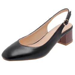 Summer Shoes For Women Sandals 2024 Large Size 52 50 Elegant Back Straps Low Heels Casual Nude Party Office Shoes Ladies Pumps