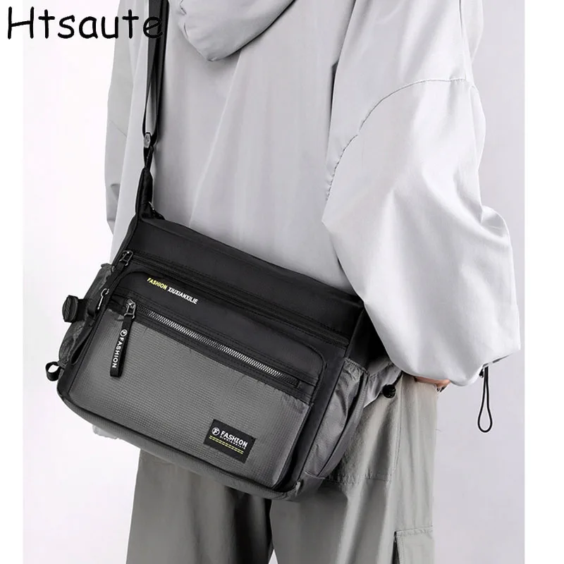 

Messenger Sling Bags for Men Casual Oxford Small Zipper Crossbody Pouch Simple Crossbody Phone Sling Bag Male Side Shoulder Bag